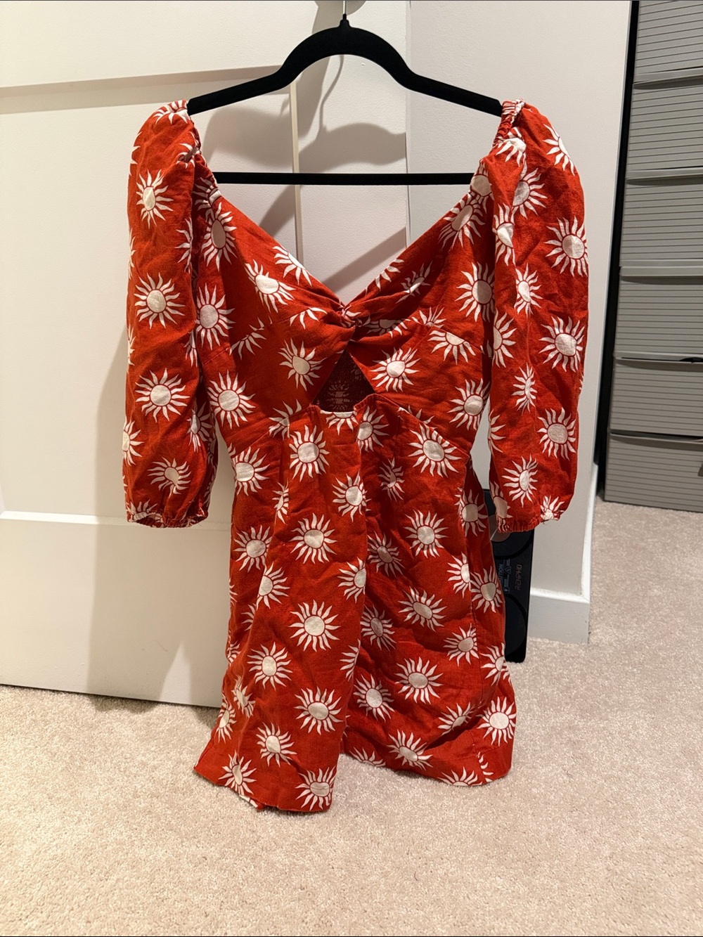 Loft Rust Red Sunprint Mini Dress